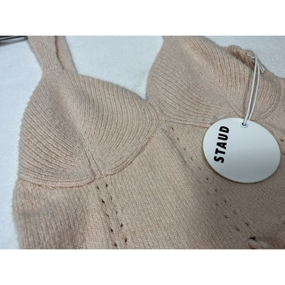 STAUD Coco Top Petal Pink Knit Peplum Tank NWT $230 Retail Size S - Picture 4 of 14